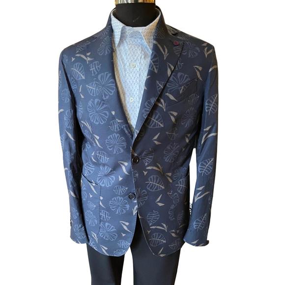 NEW SARTORIA PARTENOPEA pop blazer in navy - Picture 1 of 3